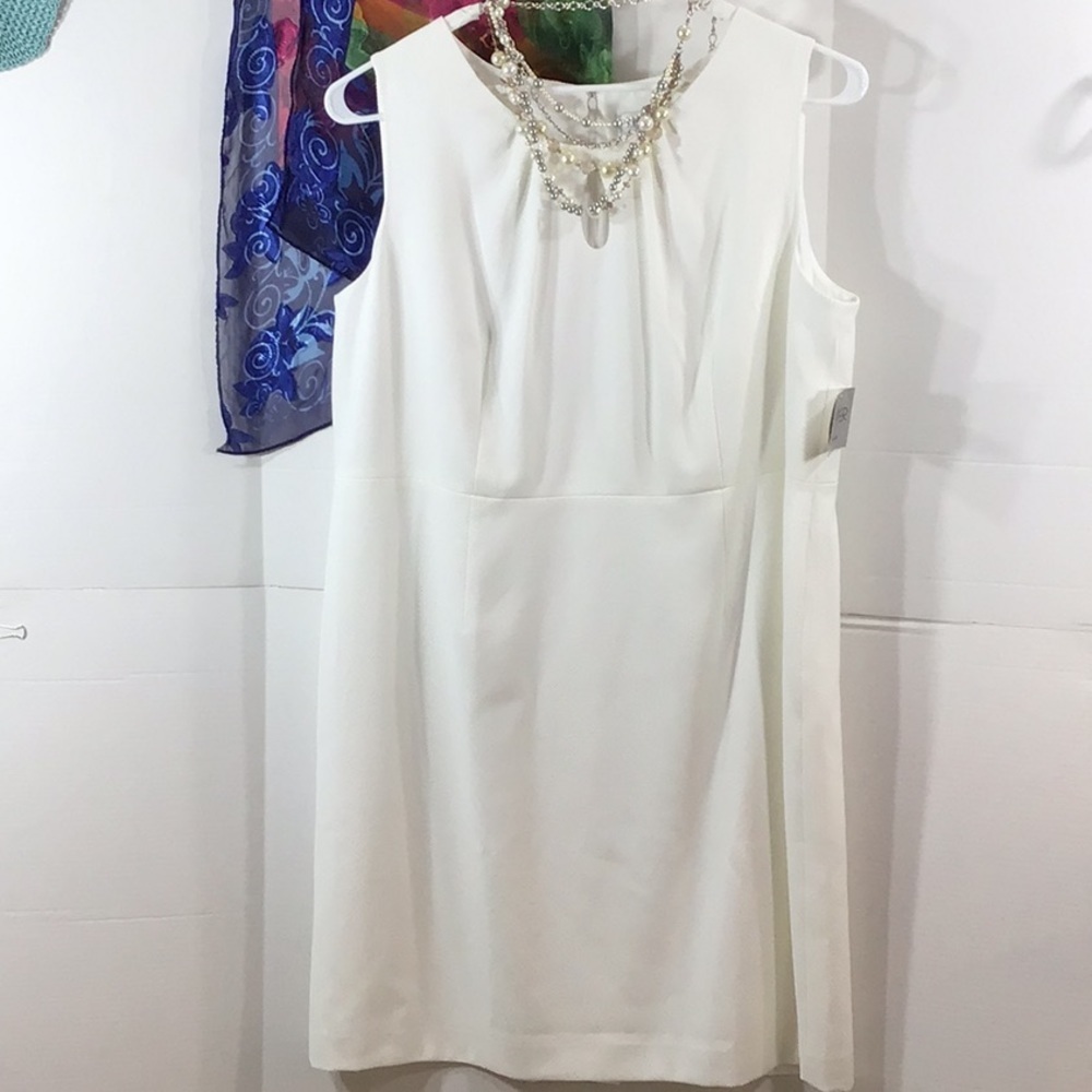Kaspar lily white textured sheath dress 24W NWT